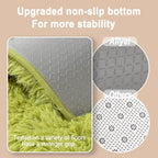 Soft Runner Rugs for Bedroom Hallways, 2x4 Grass Green Fluffy Shag Throw Area Rug Non Slip for Bedside Dorm, Long Shaggy Furry Carpet for Nursery Living Room