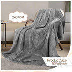 4 Pack Fleece Throw Blankets 50x60 Inches - Oeko-Tex Certified 100, 270 GSM Ultra Soft Plush for Bed, Couch and Cozy Gifts. 3D Waffle Texture, No Shedding No Pilling All Season (Dark Gray)