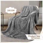 Tewloss 4 Pack Fleece Throw Blankets 50x60 Inches - Oeko-Tex Certified 100, 270 GSM Ultra Soft Plush for Bed, Couch and Cozy Gifts. 3D Waffle Texture, No Shedding No Pilling All Season (Dark Gray)