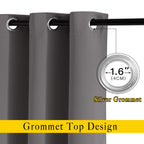 NICETOWN Bedroom Blackout Curtains 54 inch Long - Window Treatment Thermal Insulated Solid Grommet Room Darkening Drapes for Flat/Apartment (Set of 2, W37 x L54, Grey)