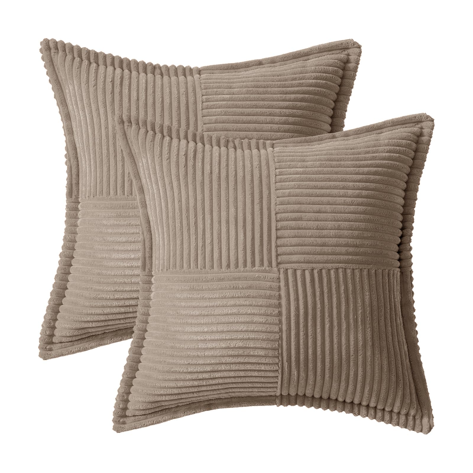 MIULEE Decorative Throw Pillow Covers for Couch 20x20 Inch Light Brown