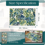 Front Door Mat Outside Entrance - 2x3 Boho Non-Slip Washable Spring Doormat Indoor Outdoor Entrance Tropical Green Blue Leaf Rug Small Throw Rugs for Entryway Bedroom Kitchen Front Porch Decor