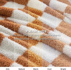 Bedsure GentleSoft Checkered Throw Blanket for Couch - Super Soft Cozy & Warm Knit Burnt Orange Blanket, Breathable, Lightweight & Fluffy Plaid Blankets for Bed, Sofa, Gifts for Women, 50x60 Inches