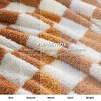 Bedsure GentleSoft Checkered Throw Blanket for Couch - Super Soft Cozy & Warm Knit Burnt Orange Blanket, Breathable, Lightweight & Fluffy Plaid Blankets for Bed, Sofa, Gifts for Women, 50x60 Inches