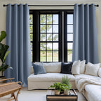 NICETOWN Room Darkening Draperies Curtains Panels, 2 Panels Stone Blue W52 x L90