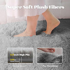 8x10 Area Rugs for Living Room: Fluffy Shag Soft Washable Rug Large Fuzzy Plush Indoor Carpet for Bedroom Nursery Playroom Kids Girls Boys Room (Grey, 8'x10')