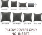 Fancy Homi 2 Packs Dark Gray Decorative Throw Pillow Covers 22x22 Inch for Living Room Couch Bed Sofa, Rustic Farmhouse Boho Home Decor, Soft Corss Corduroy Patchwork Accent Cushion Case 55x55 cm