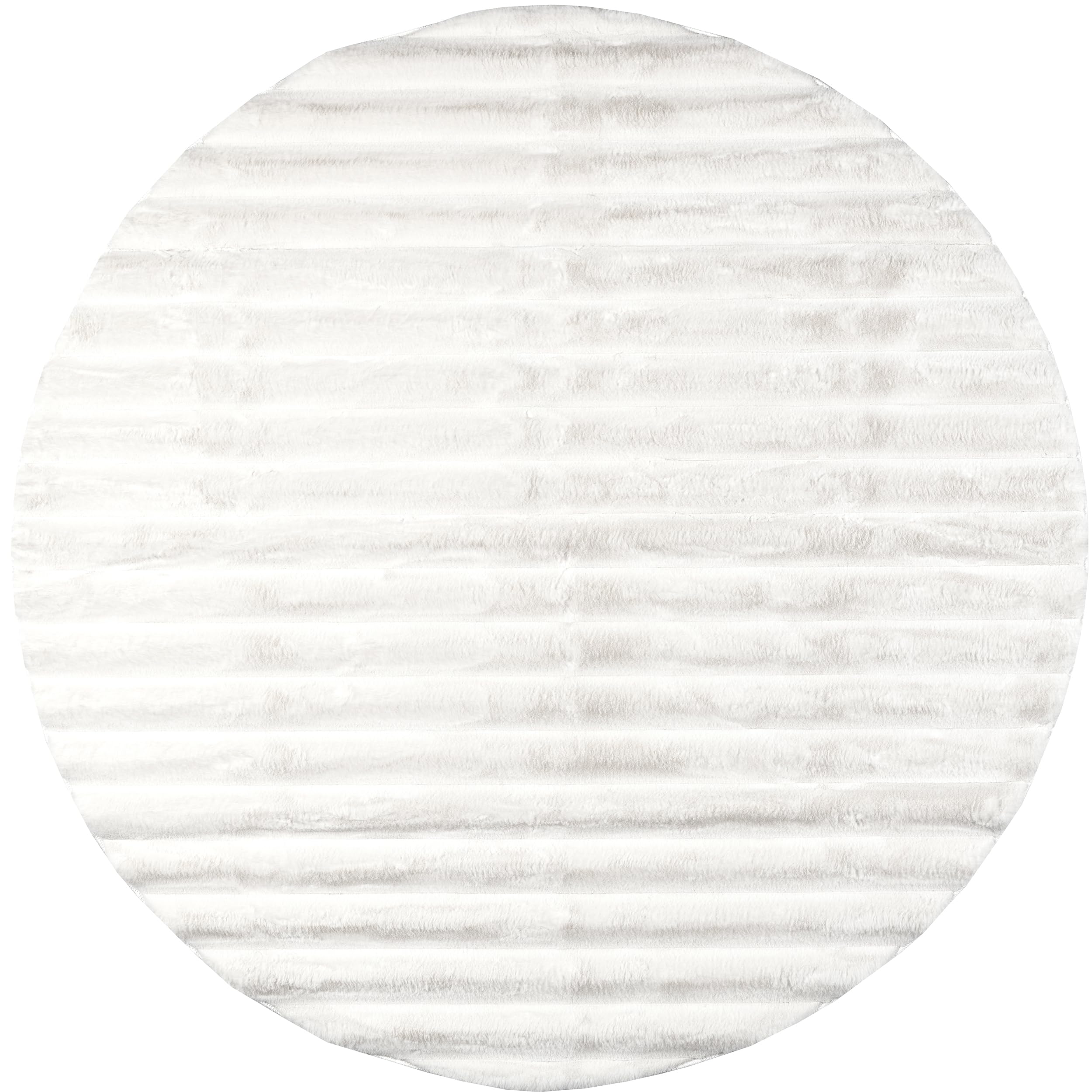 nuLOOM Kai Off White Striped Washable Area Rug, 5' Round