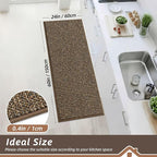 BEQHAUSE Kitchen Runner Rugs 24"x60", Non-Slip Kitchen Mats for Floor, Super Absorbent and Stain Resistant Kitchen Rug, Machine Washable Rugs for Kitchen, Hallway, Laundry & Sink, Brown