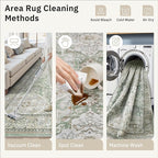 6x9 Area Rug for Living Room Washable 6x9 Rug Non-Slip Modern Rugs for Bedroom Dinning Room Ultra-Thin Indoor Green/Brown Rug