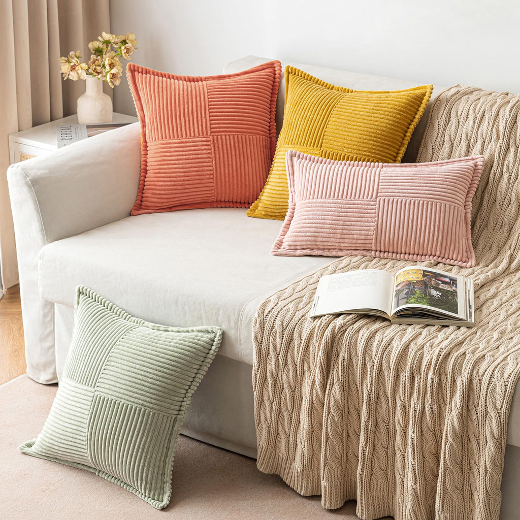 MIULEE Decorative Throw Pillow Covers for Couch 18x18 Inch Coral Red 2 Pack