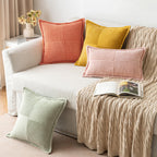 MIULEE Decorative Throw Pillow Covers for Couch 18x18 Inch Coral Red 2 Pack
