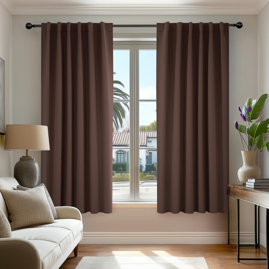 Deconovo Blackout Curtains for Bedroom, Living Room Curtains 54 Inches Long