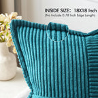 MIULEE Decorative Throw Pillow Covers for Couch 18x18 Inch Teal Blue 2 Pack