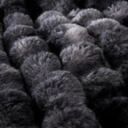 COOVA Faux Fur Throw Blanket for Couch, Cozy Soft and Fuzzy Plush Rabbit Fur Bubble Blanket for Sofa Bedroom Living Room, 60x80 Inches Tie Dye Black