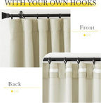 NICETOWN Room Darkening Living Room Curtains 96 inches Long, Pinch Pleated Curtains Faux Linen Blend Light Blocking Noise Canceling Drapes for Bedroom, Linen Beige, W52 x L96, 2 Panels