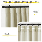 NICETOWN Room Darkening Bedroom Curtains 84 inches Long, Pinch Pleated Curtains Faux Linen Blend Light Blocking Noise Canceling Thermal Drapes for Living Room, Linen Beige, W52 x L84, 2 Panels