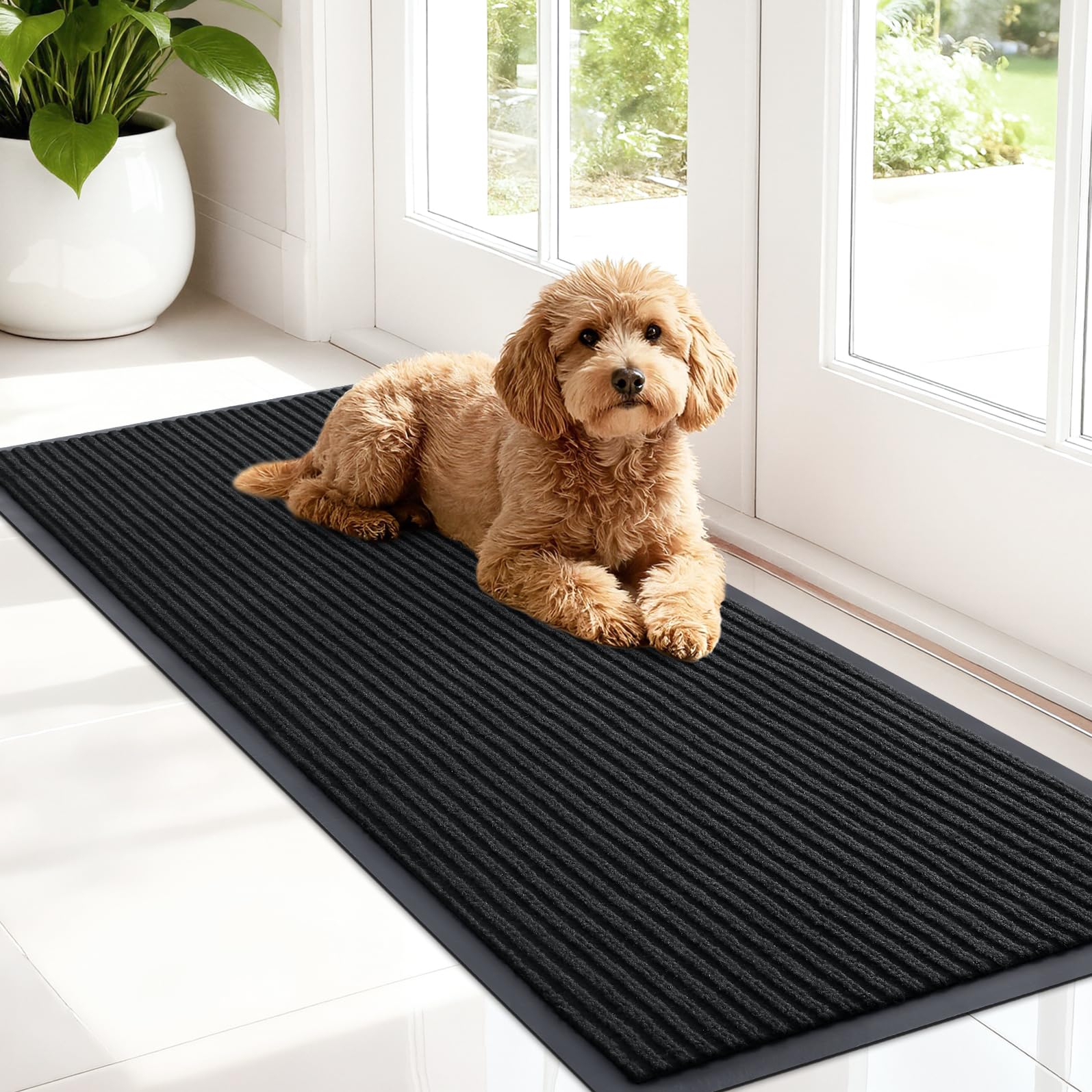 OLANLY Front Door Mat 47x17, Waterproof Heavy-Duty Indoor Outdoor Doormat