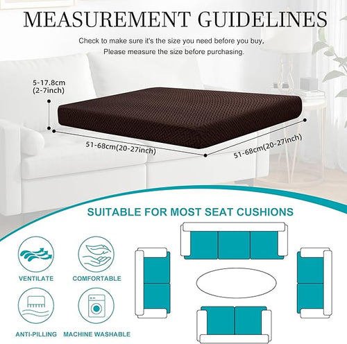 12 Piece Outdoor Cushion Covers, Patio Sofa Cushion Covers, Stretch Fit