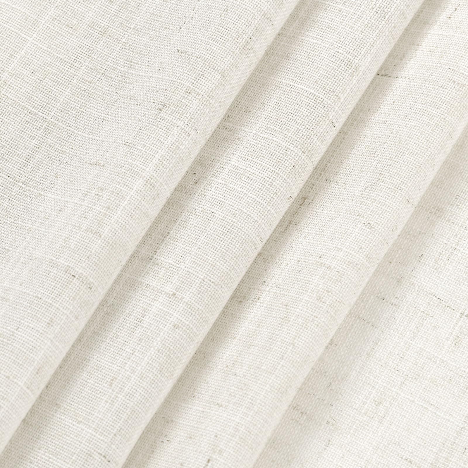 Nanspring Cream Linen Cafe Curtains 24 Inch Length 2 Panels Light Filtering Semi Sheer Mini Curtains for Small Window Basement Bathroom Back Tab Rod Pocket Short Sheer Kitchen Curtain 36x24 Inches