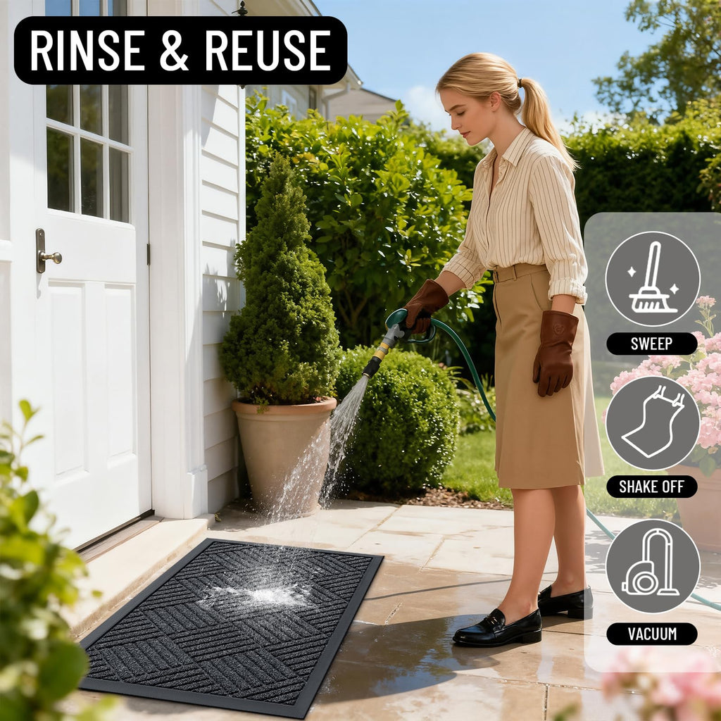 OLANLY Front Door Mat Outside Entrance 33x21, Waterproof Heavy-Duty Doormat