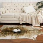 AROGAN Western Decor Faux Fur Cowhide Rug, 4 x 3 Feet Premium Animal Skin Cow Hide Rug, Sturdy Cow Print Rugs for Wall Decor, Western Floor Carpet for Bedroom Living Room, Brownish