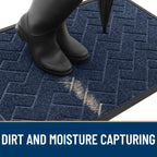 OLANLY Front Door Mat Outside 71x47, All-Season Absorbent Rubber Doormat