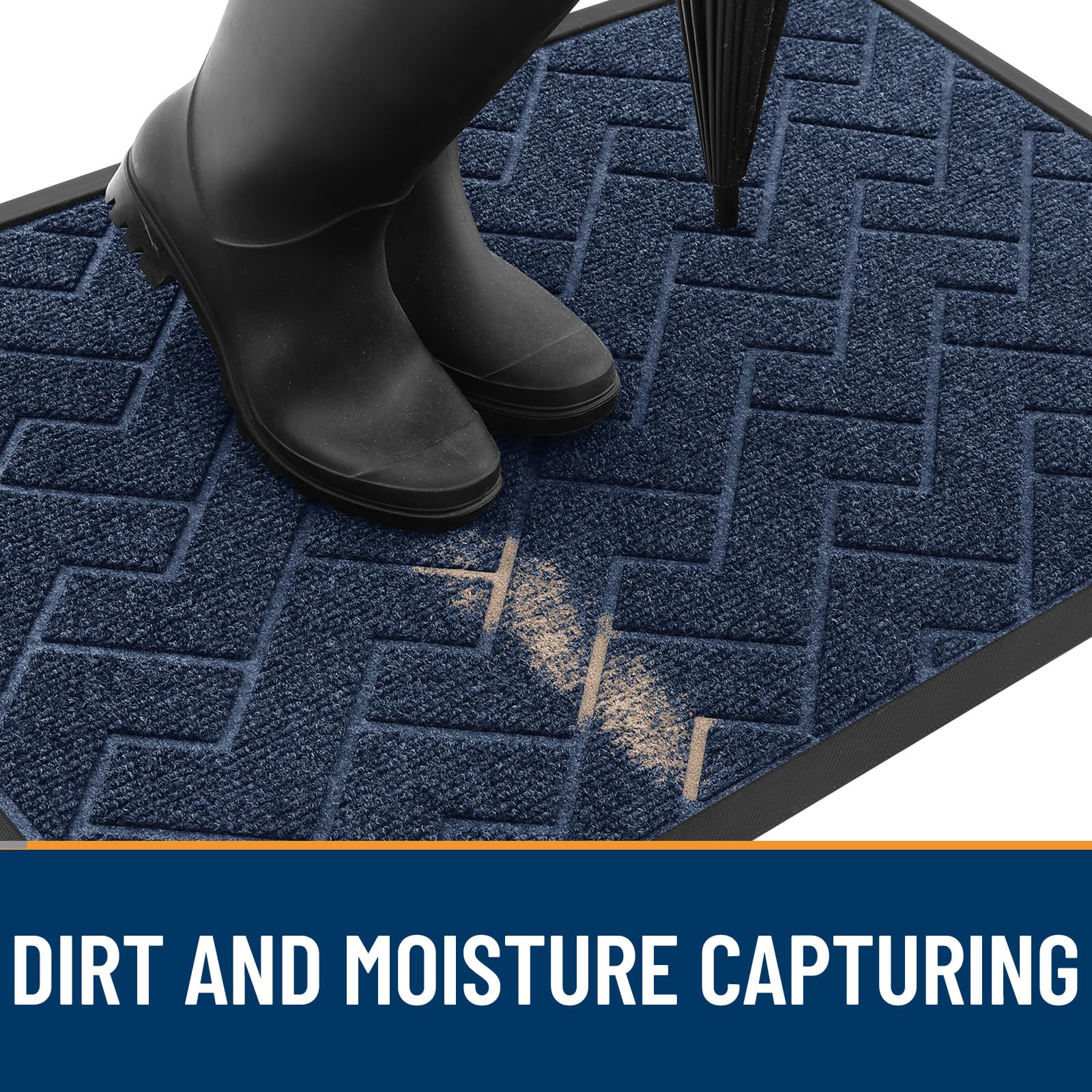 OLANLY Front Door Mat Outside 71x47, All-Season Absorbent Rubber Doormat