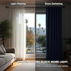 Deconovo Blackout Curtains, Thermal Insulated, W42 x L95 2 Panels, Back Tab, Machine Washable, Room-Darkening Drapes for Bedroom/Living Room Navy Blue