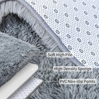 Soft Runner Rugs for Bedroom Hallways, 2x4 Grey Fluffy Shag Throw Area Rug Non Slip for Bedside Dorm, Long Shaggy Furry Carpet for Nursery Living Room