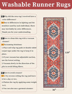 SERISSA Runner Rug for Hallways, 3x10 Washable Non Slip Kitchen Runner Rug, Long Boho Rug Vintage Rust Hallway Stair Ultra Soft Print Floor Carpet for Bedroom Bathroom Laundry Room