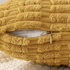 MIULEE Corduroy Decorative Throw Pillow Covers 20x20 Yellow Pack of 2