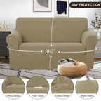 U-NICE HOME Loveseat Cover Stretch Couch Cover Sofa Slipcover, Sand