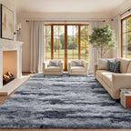 8x10 Ft Extra Large Shag Rugs for Living Room, Tie Dyed Ultra Soft Fluffy Furry Area Rugs for Bedroom Indoor Floor, Aesthetic Carpet for Kids Home Decor (Grey)