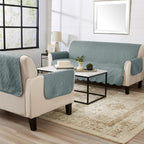 Great Bay Home Reversible Recliner Cover - Washable Slipcover Furniture Protector with Elastic Straps - Perfect for Kids & Pets - Quilted & Stitched Detail (Mirage Gray/Flax)
