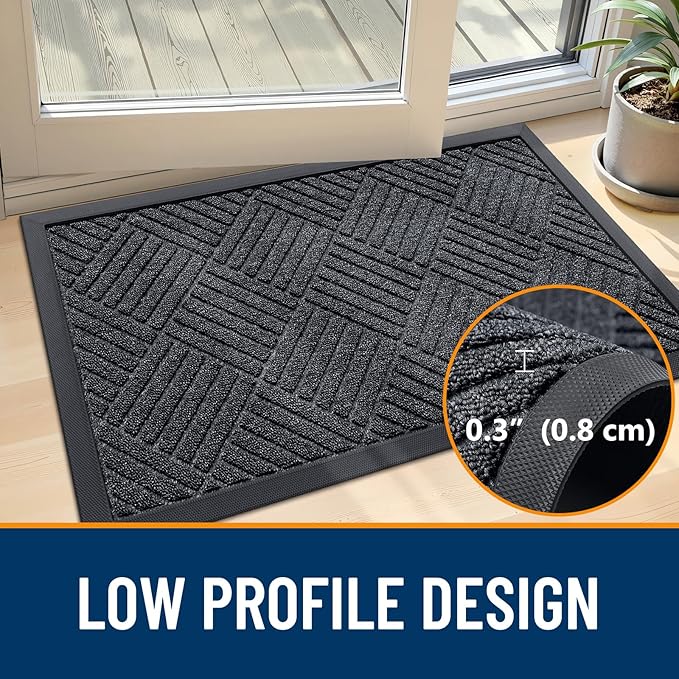 OLANLY Front Door Mat Outside Entrance 33x21, Waterproof Heavy-Duty Doormat