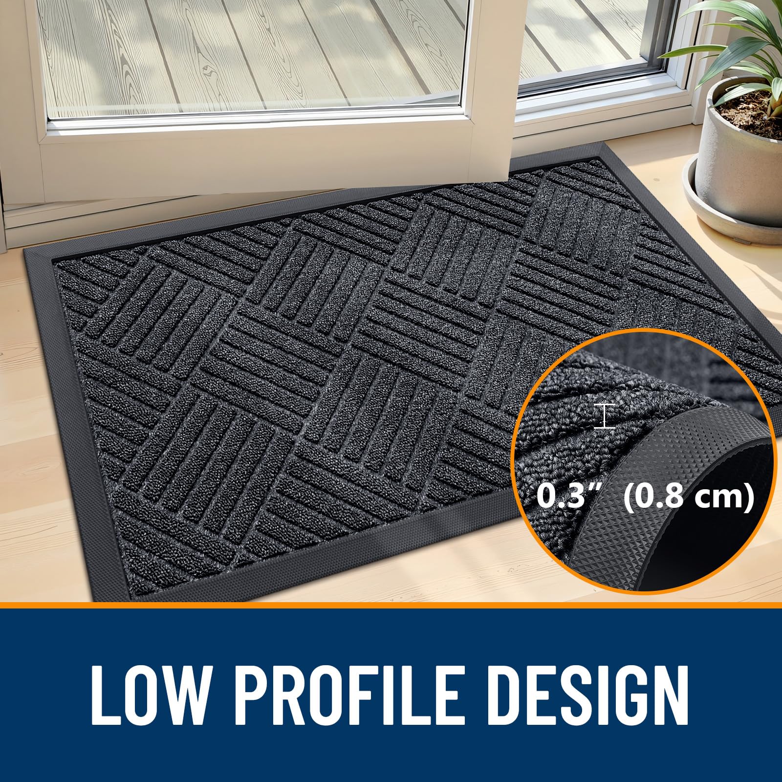 OLANLY Front Door Mat Outside Entrance 33x21, Waterproof Heavy-Duty Doormat