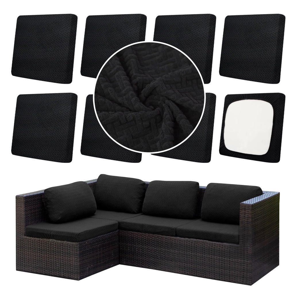 DREAHOTEXTIL 8Pcs Outdoor Cushion Covers, Elastic Patio Cushion Covers