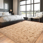 Pionblank Large Rug for Living Room 6x9 Feet, Modern Soft Shag Area Rug, Plush Fuzzy Carpet for Bedroom Girls Boys Room Home Nursery Teens Dorm Decor, Camel