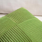 Fancy Homi Set of 2 Lime Green Decorative Throw Pillow Covers 16x16 Inch for Living Room Couch Bed, Modern Farmhouse Boho Home Decor, Soft Striped Corduroy Textured Square Cushion Case 40x40 cm