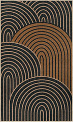 Lahome Modern Rainbow Easy Jute 3x5 Rug, Washable Indoor Outdoor Carpet for Entryway Farmhouse Patio Rug, Non Slip Indoor Door Mat Contemporary Throw Carpet for Porch Guestroom Room Decor