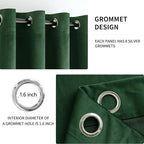 MIULEE Christmas Velvet Curtains Emerald Green Elegant Grommet Curtains Thermal Insulated Soundproof Room Darkening Curtains/Drapes for Classical Living Room Bedroom Decor 52 x 63 Inch Set of 2