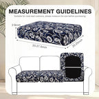 hyha 12Pcs Patio Cushion Covers, Stretch Outdoor Couch Cushion Covers Replacement, Washable Outdoor Chair/Sofa Slipcovers for Patio Furniture Cushions Protector with Elastic Bottom(Baroque,Cover Only)