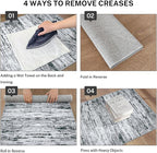 Lansny Modern Abstract Runner Rug 2x10, Black Grey White Washable Long Kitchen Runner Non-Slip Soft Hallway Rug Runner Thin Print Faux Wool Carpet for Entryway Bedroom Laundry Room Indoor Home Decor