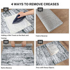 Lansny Modern Abstract Runner Rug 2.6x14, Black Grey White Washable Long Kitchen Runner Non-Slip Soft Hallway Rug Runner Thin Print Faux Wool Carpet for Entryway Bedroom Laundry Room Indoor Home Decor
