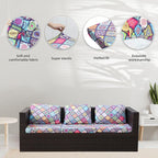 8Pcs Stretch Patio Cushion Covers,Outdoor Couch Covers Replacement,Outdoor Couch & Sofa Slipcovers,for Patio Furniture Cushion Covers,Washable Reusable urniture Protector(Colored Glass,8PCS)
