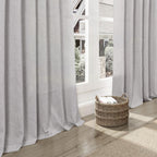 Nanspring Grey Linen Curtains 120 Inch Extra Long for Living Room Back Tab Light Filtering Semi Sheer Drapes Modern Farmhouse Coastal Decor Cotton Textured Curtain for Floor to Ceiling Window 10 FT