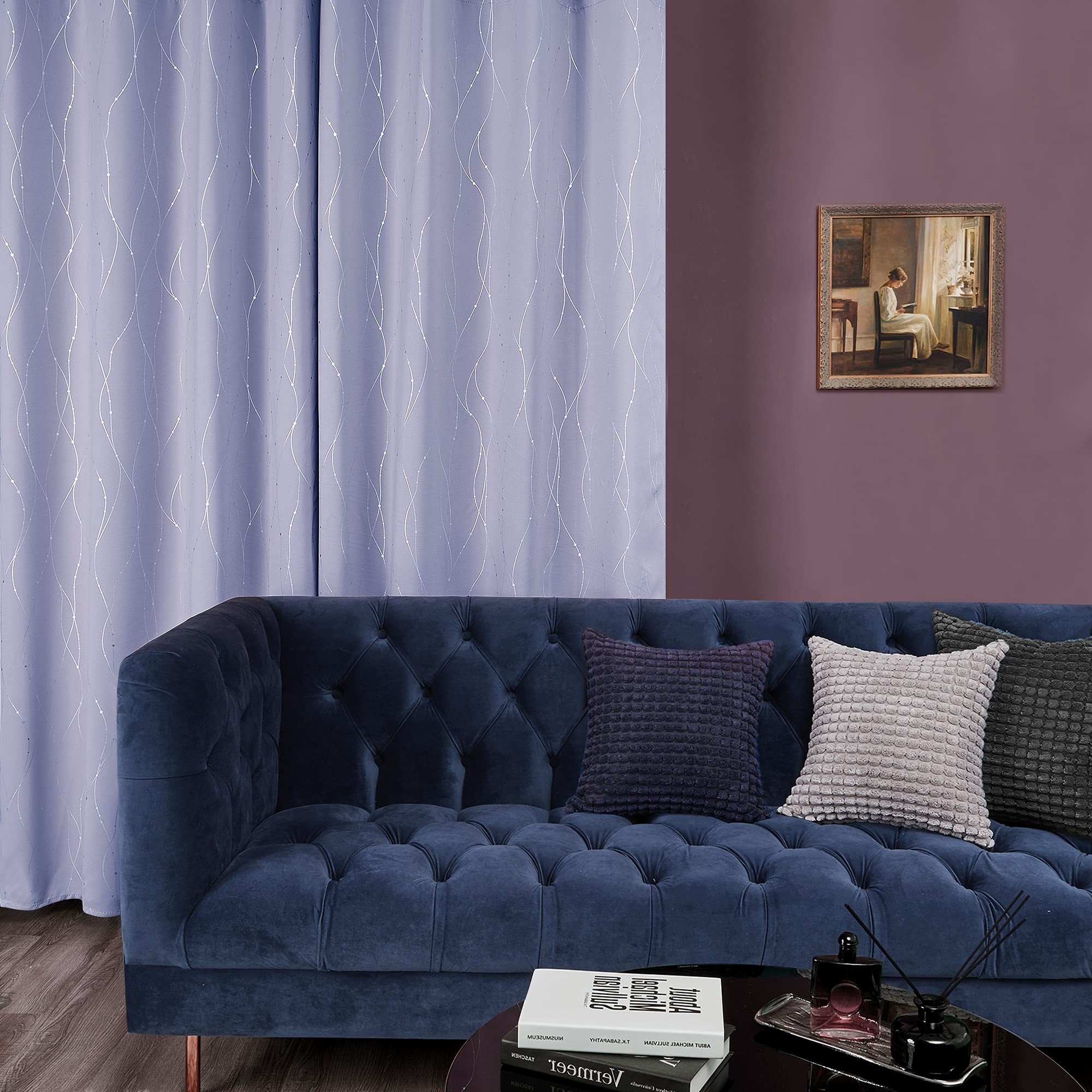 Deconovo Living Room Curtains 72 Inches Long, Blackout Curtains for Bedroom