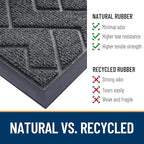 OLANLY Front Door Mat Indoor Outdoor Entrance, Waterproof All-Season, All-Weather Doormat, Sturdy Natural Rubber, Low Profile, Easy Clean Patio Porch Entryway Mat, Herringbone Brick (Grey, 47x17)