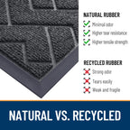 OLANLY Front Door Mat Outside 29.5x17, All-Season Absorbent Rubber Doormat